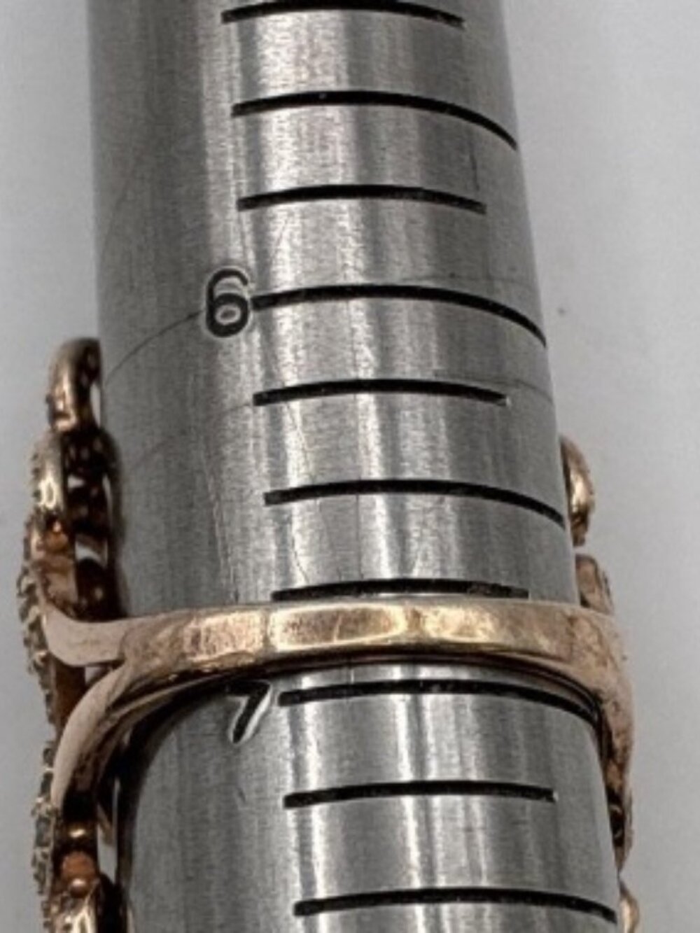 WOW!  Gold over 925 Sterling Loaded in Clear Topaz Full Finger Filigree Ring 7 - Picture 4 of 5